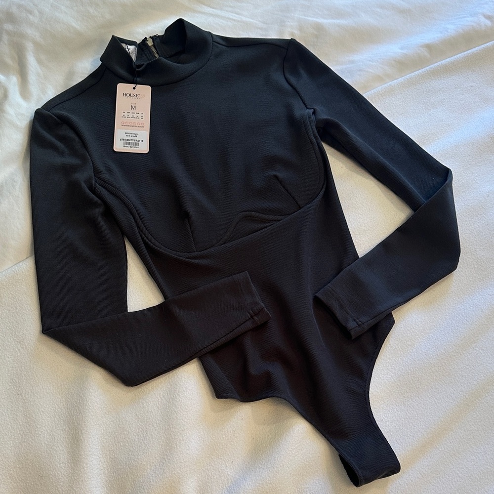 House of CB dark gray, underwire, mock neck Bodysuit